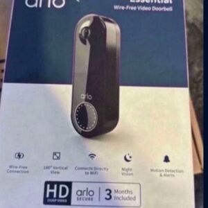 Arlo Essential Wire-Free Video Doorbell - Black